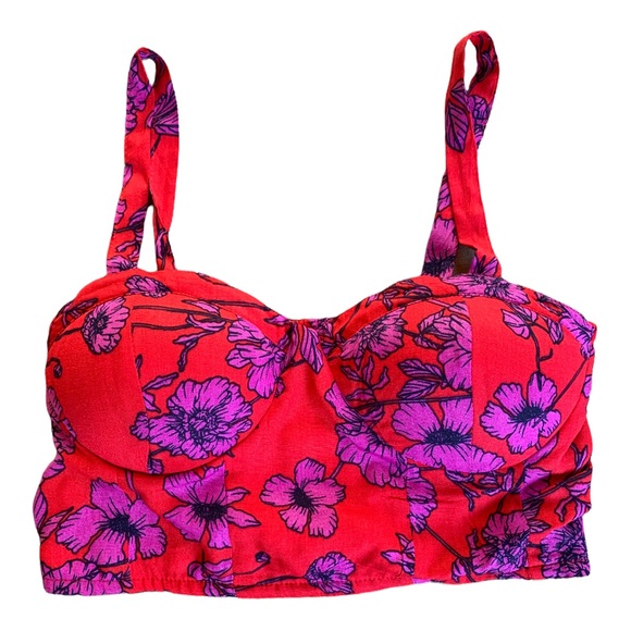 B•O•G Collective Floral Brami in Red. Size XS. NWOT - Picture 4 of 8